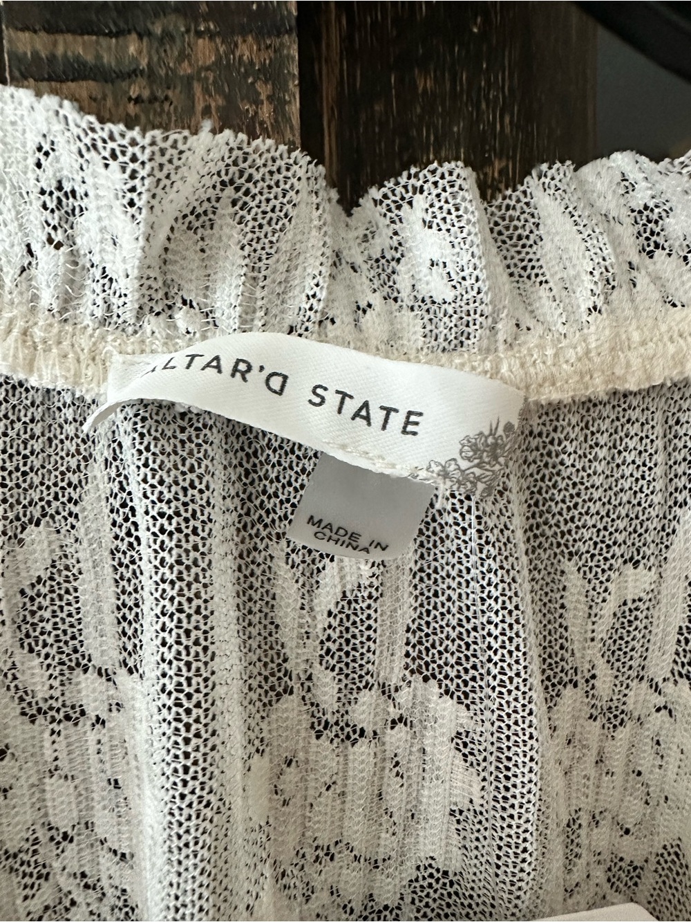 Altar’s State Sheer Ivory Lace Longline Tie Front Duster Kimono NWT - Picture 8 of 9